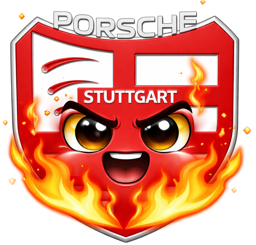 Logo Porsche incendiado